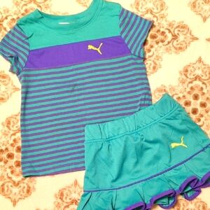 Puma Teal Green and Purple Skort Set Matching Comfort.